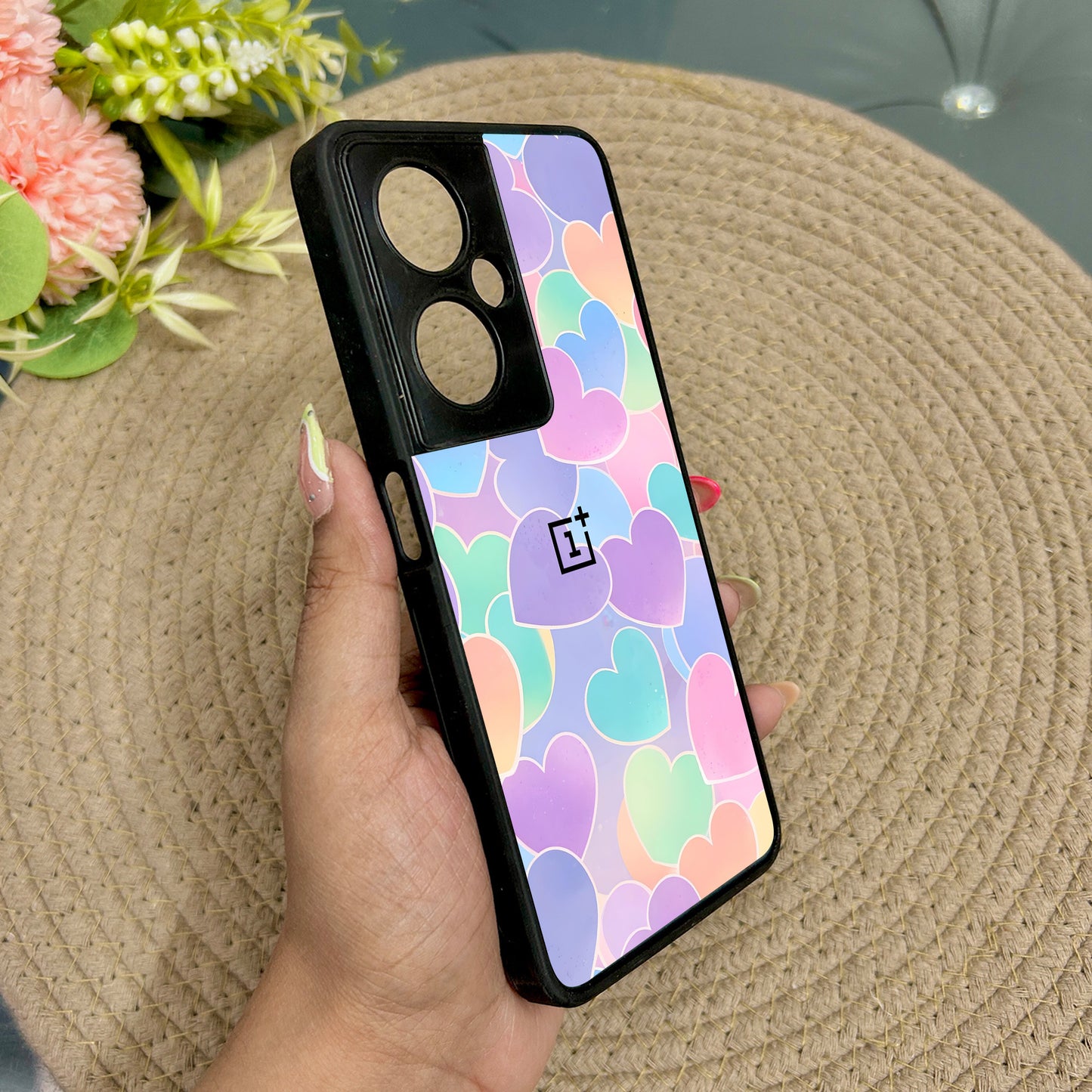 Pastel Hearts Glossy Metal Back Case for Oneplus Nord CE 3 Lite (5G)