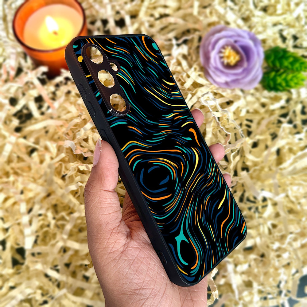 Glow Lines Glossy Metal Back Case for Samsung Galaxy S23fe 5G