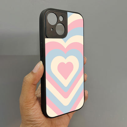 Candy Hearts Metal Back Case for Apple Iphone 15