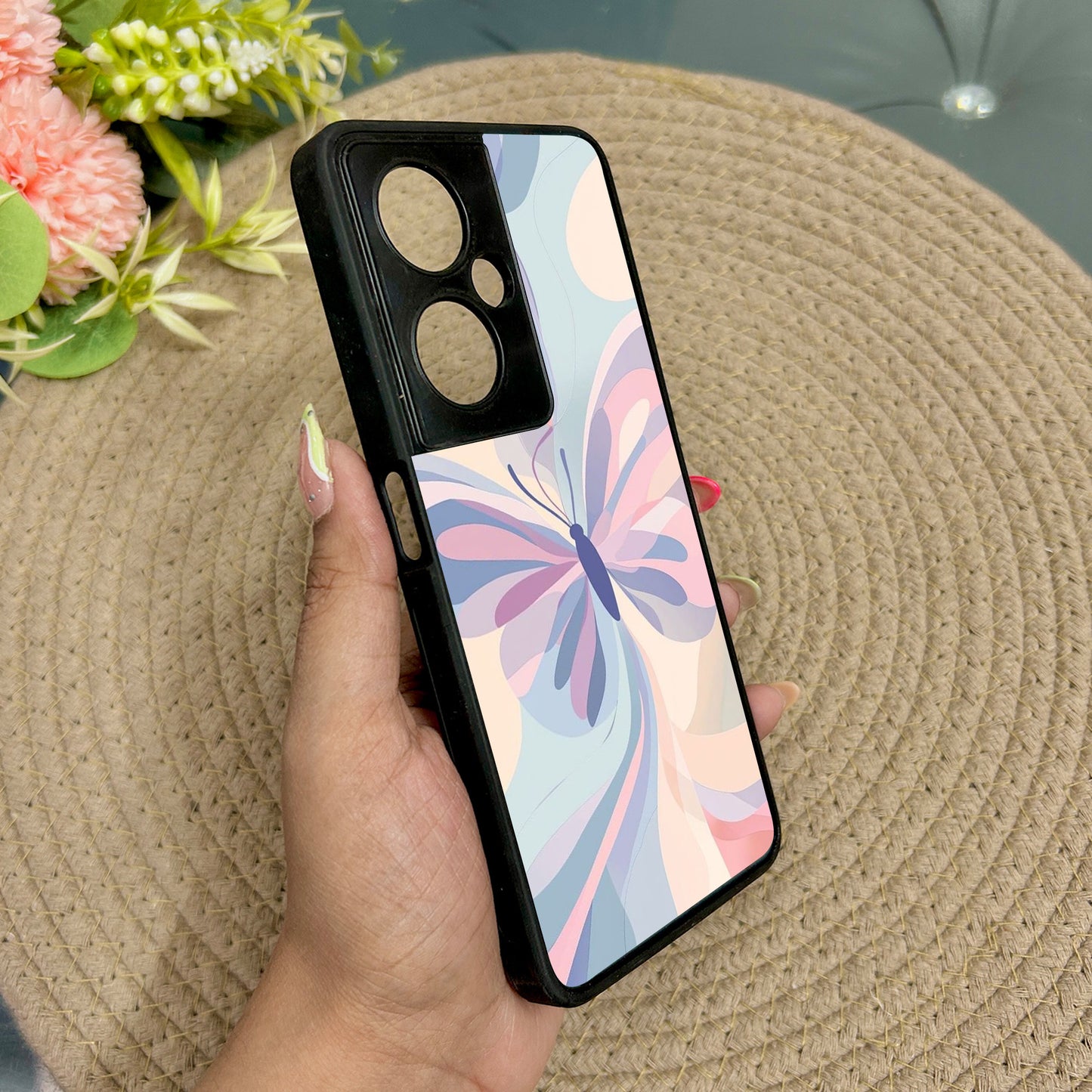 Artistic Butterfly Metal Back Case for Oneplus Nord CE 3 Lite (5G)