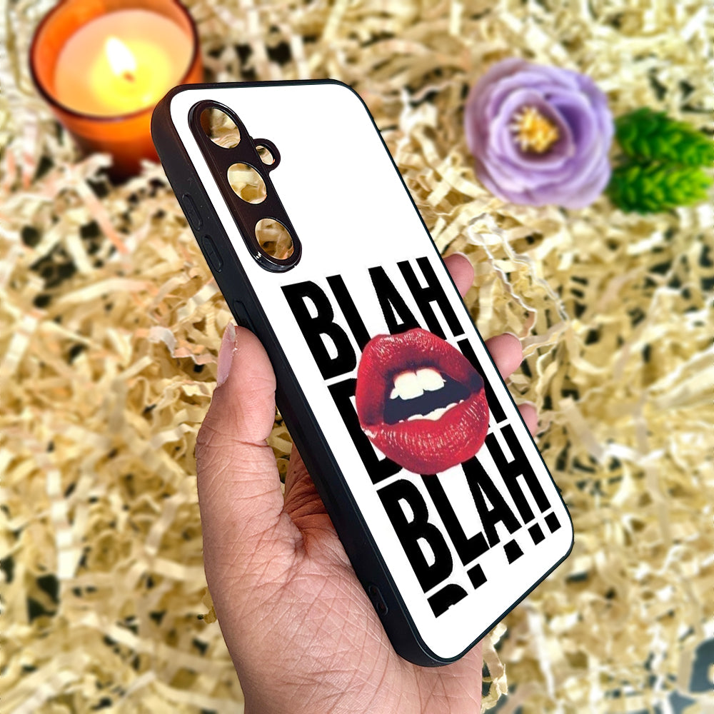 Blah Blah' Glossy Metal Back Case for Samsung Galaxy S23fe 5G