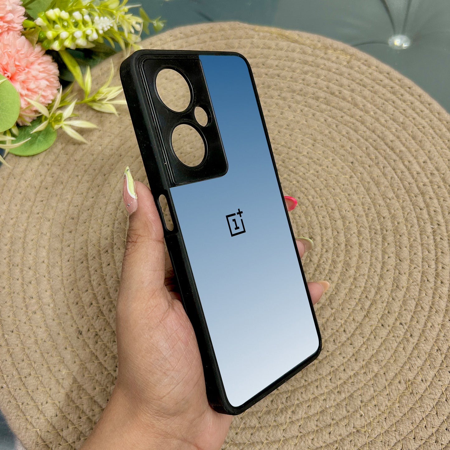 Icy Blue Glossy Metal Back Case for Oneplus Nord CE 3 Lite (5G)