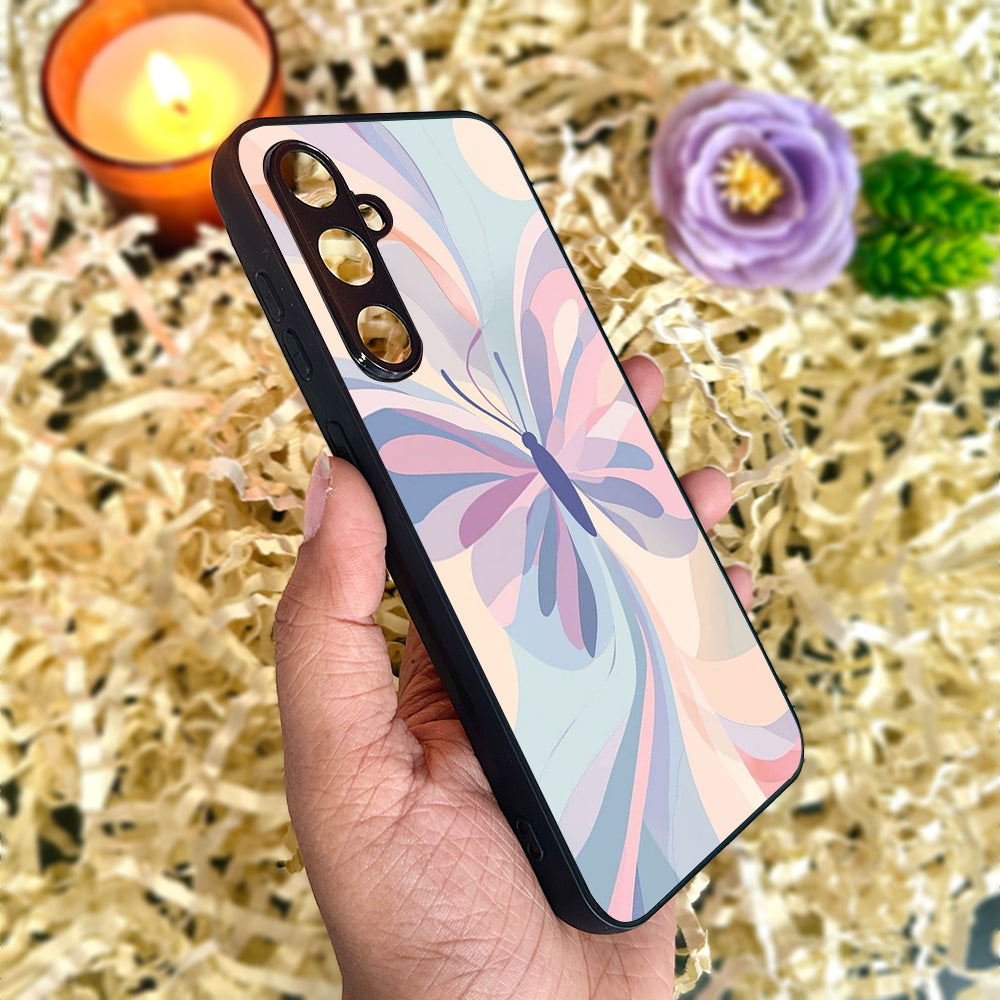 Artistic Butterfly Metal Back Case for Samsung Galaxy S23fe 5G