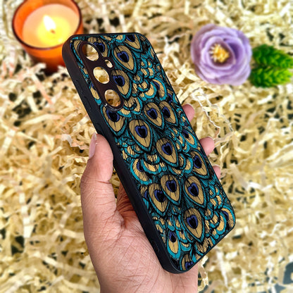 Peacock Feathers Metal Back Case for Samsung Galaxy S23fe 5G