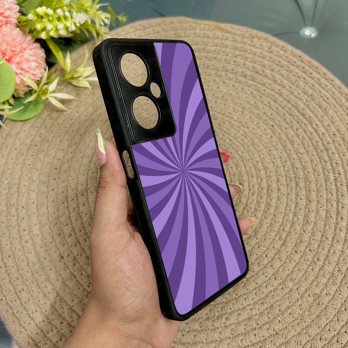 Purple Twist Metal Back Case for Oneplus Nord CE 3 Lite (5G)